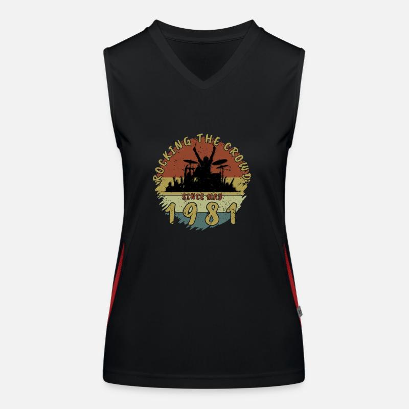 44. Geburtstag Rocking the crowd DRM 05/1981 Funktionelles Kontrast-Tank Top für Frauen