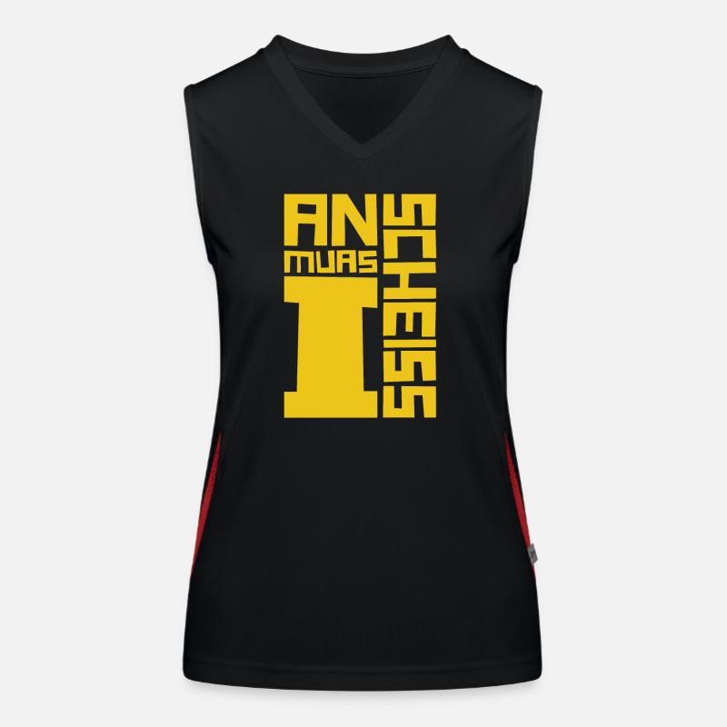 An scheiss muas i Funktionelles Kontrast-Tank Top für Frauen
