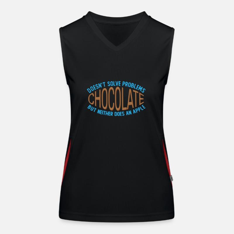 Chocolate doesn't solve any problems Funny joke Women's Functional Contrast Tank Top