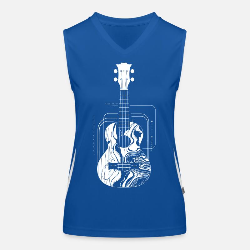 Ukulele Drawing Women's Functional Contrast Tank Top
