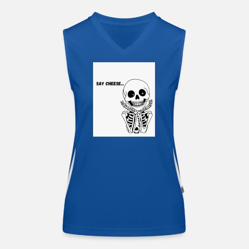 Skelett-Lächeln Funktionelles Kontrast-Tank Top für Frauen