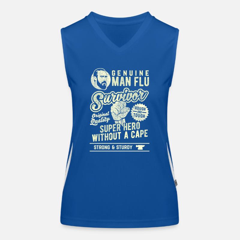 Déclaration de super-héros de Man Flu Survivor Débardeur respirant contrasté Femme
