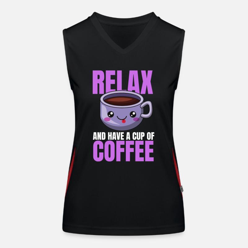 Relaxation Coffee Design Women's Functional Contrast Tank Top