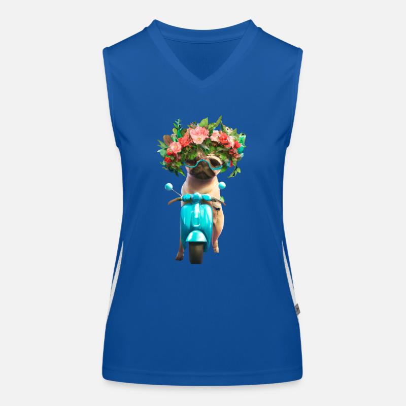 Carlin E-scooter avec couronne de fleurs Débardeur respirant contrasté Femme