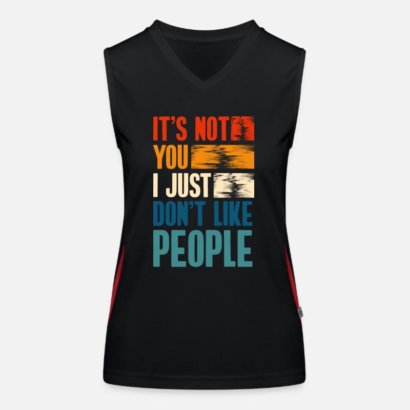 Sarcasm Crowd Misanthropy Rejection Women's Functional Contrast Tank Top