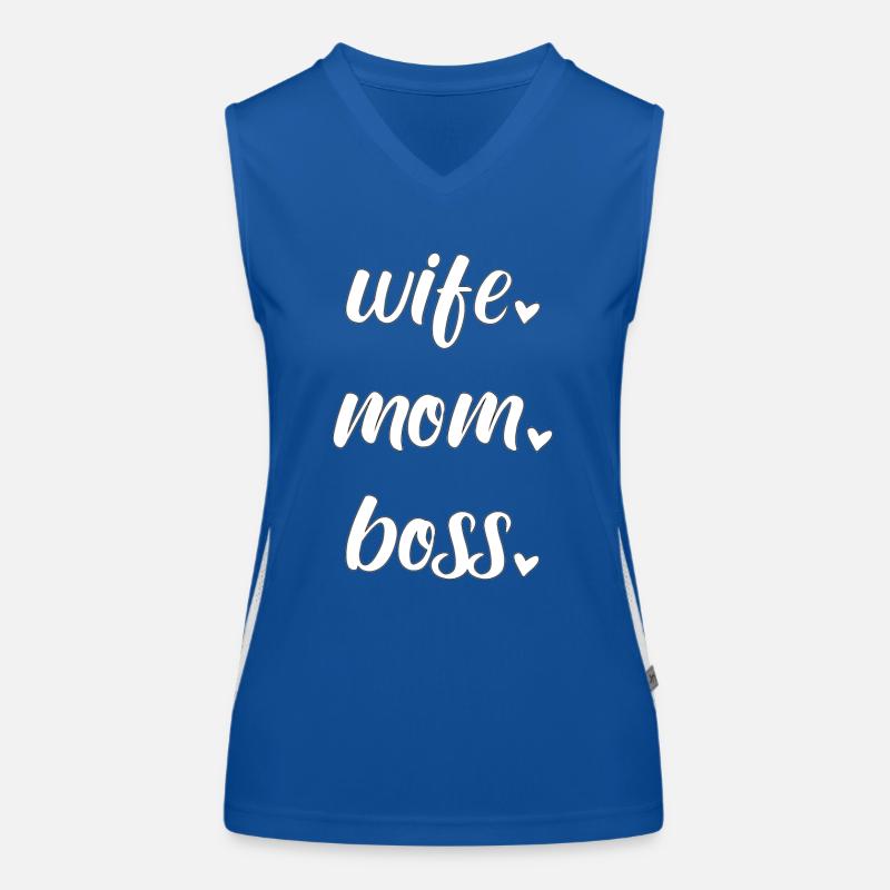 Mama Mutter Muttertag Ehefrau Boss Familie Herz Funktionelles Kontrast-Tank Top für Frauen