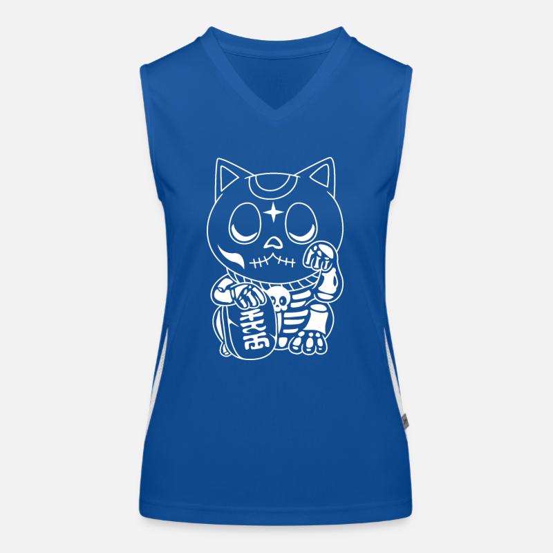 Maneki Neko Japan Glücksbringer Funktionelles Kontrast-Tank Top für Frauen