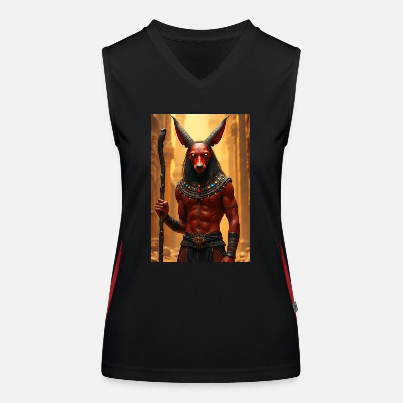 Seth, tierköpfiger Sturmgott, stehend Funktionelles Kontrast-Tank Top für Frauen