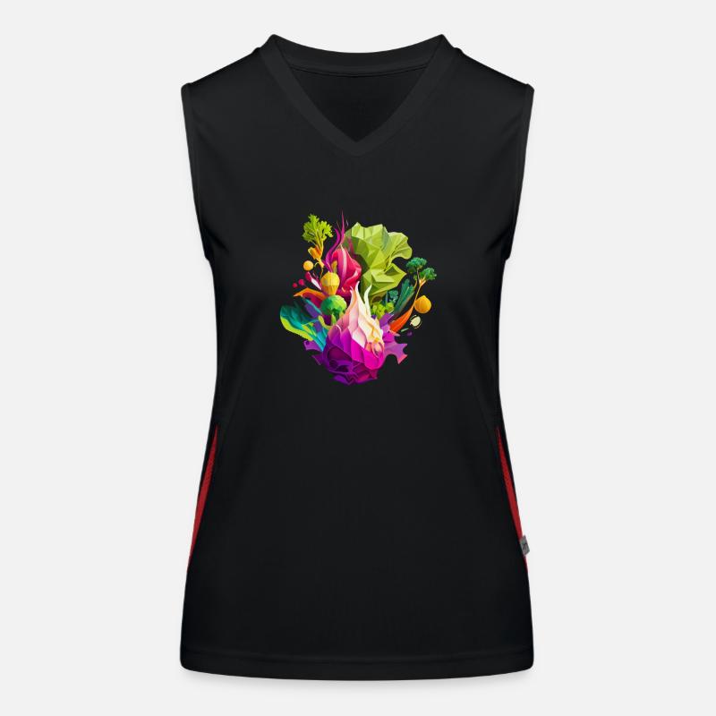 Vegetables Different Types Abstract Women's Functional Contrast Tank Top