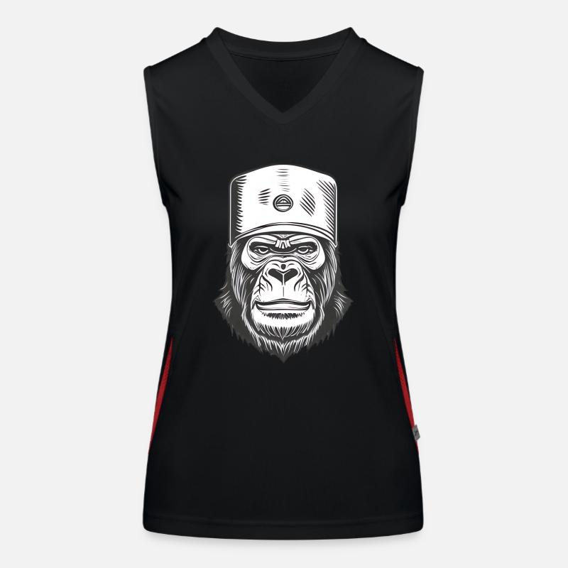 Gorilla - Funksjonell kontrast-singlet for kvinner - svart/rød