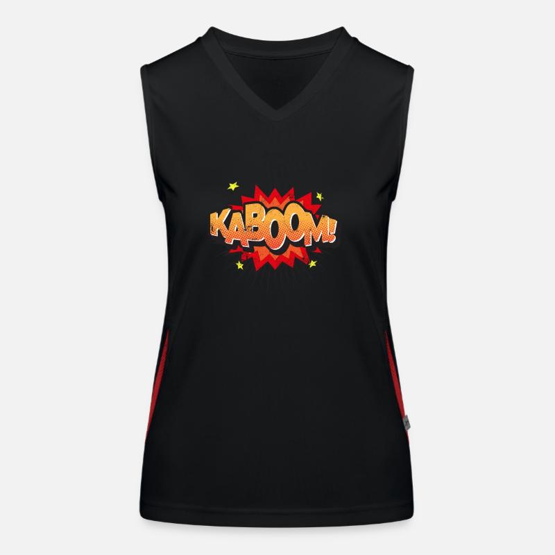KABOOM COMIC STYLE GRAFFITI COMICS MOTIF GIFT Women's Functional Contrast Tank Top