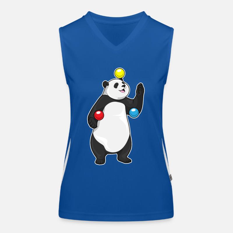 Panda Juggler Juggling Women's Functional Contrast Tank Top