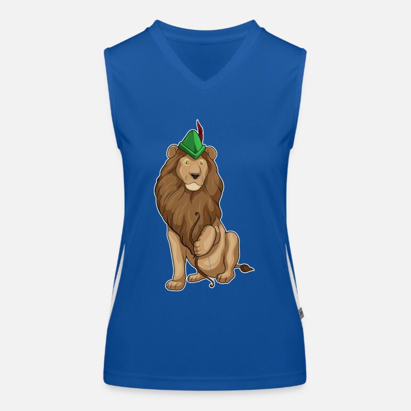 Löwe Bogenschütze Bogen Funktionelles Kontrast-Tank Top für Frauen