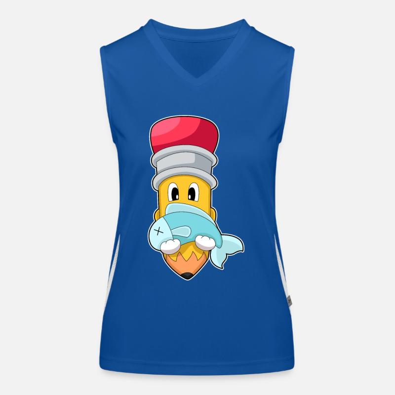 Crayon, Pêcheur, Poisson, Pêche Débardeur respirant contrasté Femme