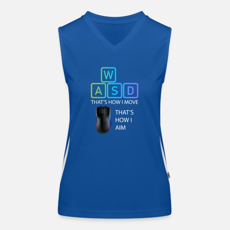 WASD Aim Gaming Jeu vidéo, PC, Ordinateur Débardeur respirant contrasté Femme