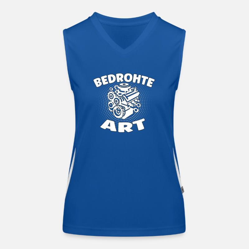 Endangered species - Internal combustion engine car design Women's Functional Contrast Tank Top