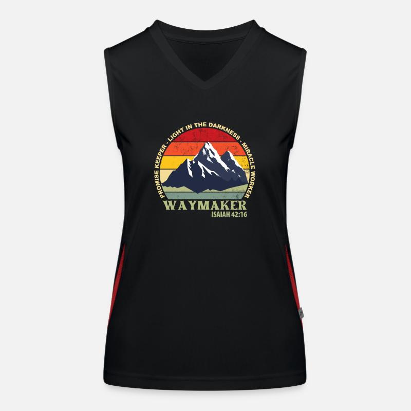Waymaker Promise Keeper Miracle Worker Christian Women's Functional Contrast Tank Top