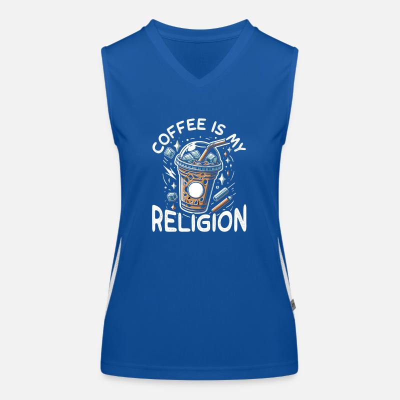 Le café est ma religion Débardeur respirant contrasté Femme