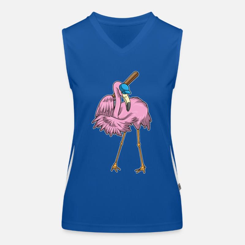 Flamingo Baseball Batte de baseball Débardeur respirant contrasté Femme