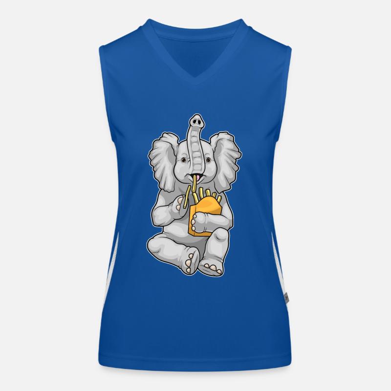 Elefant Pommes frites Funktionelles Kontrast-Tank Top für Frauen