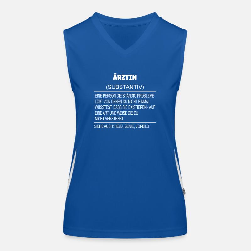 Wörterbuch Erklärung Ärztin Held, Genie, Vorbild Funktionelles Kontrast-Tank Top für Frauen