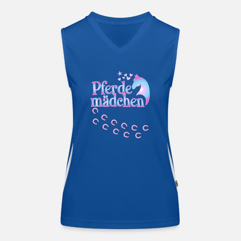 Pferdemädchen - Mädchen liebt Pferde Funktionelles Kontrast-Tank Top für Frauen