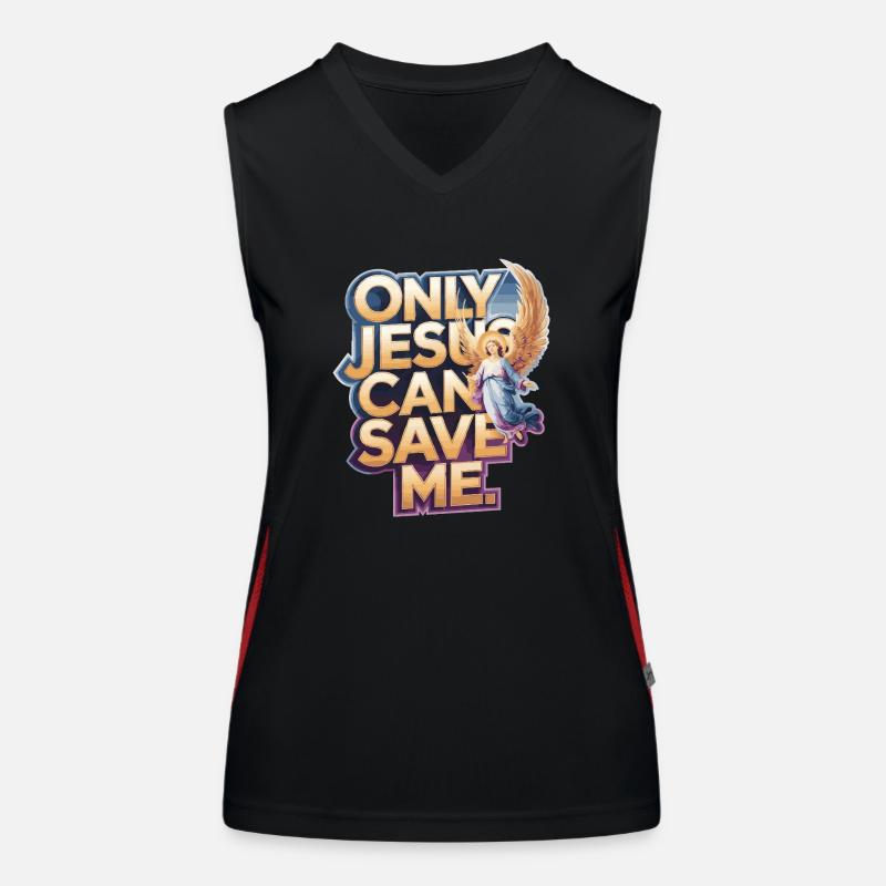 Only Jesus can save me Christian design Women's Functional Contrast Tank Top