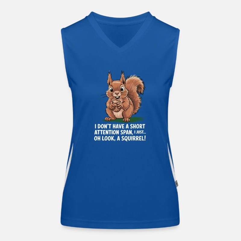 ADHD? Oh look, a squirrel! Women's Functional Contrast Tank Top