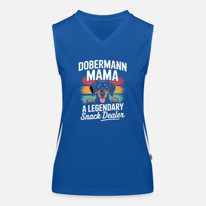 Doberman Mama, marchande de collations légendaire Débardeur respirant contrasté Femme