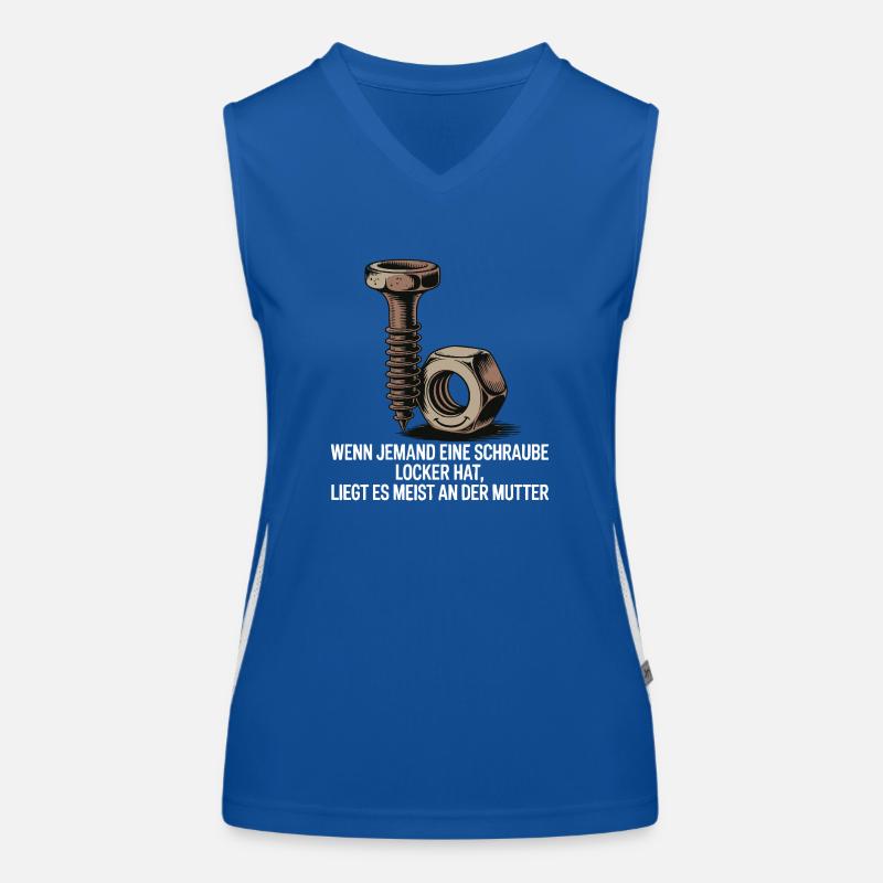 Wenn jemand eine Schraube locker hat Mutter Spruch Funktionelles Kontrast-Tank Top für Frauen