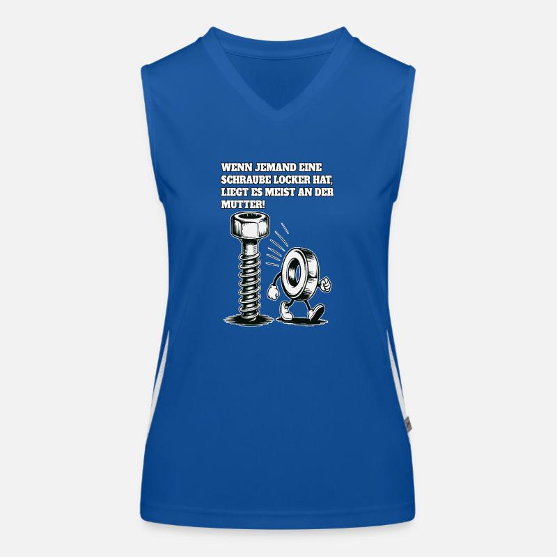 Wenn jemand eine Schraube locker hat Mutter Spruch Funktionelles Kontrast-Tank Top für Frauen