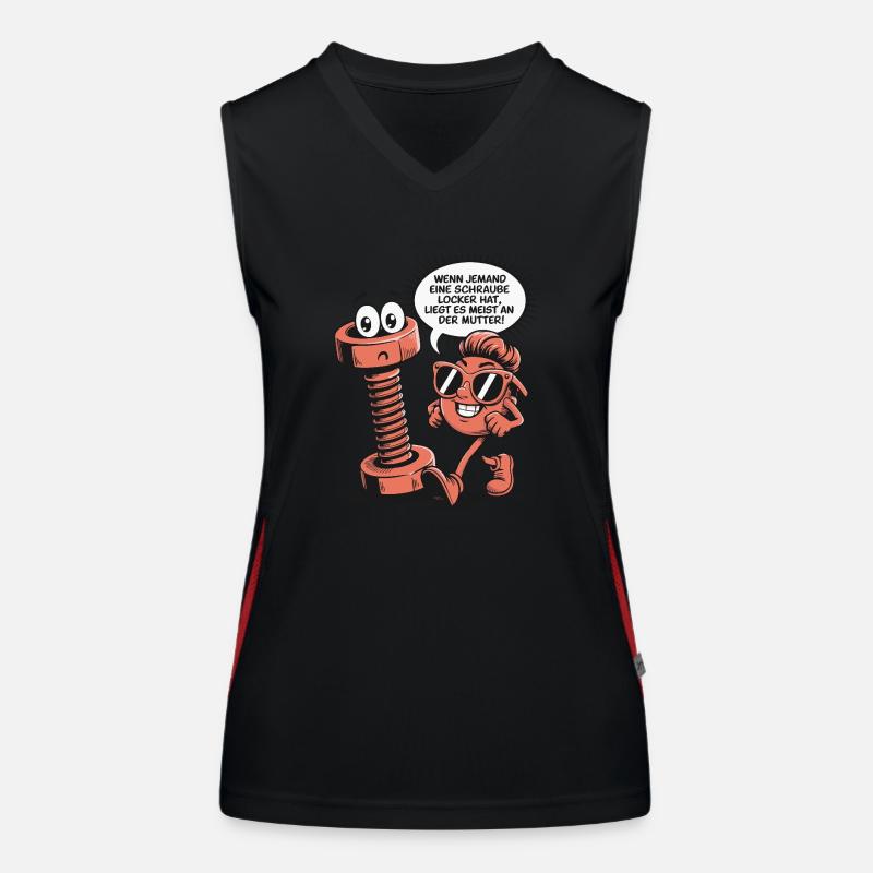 Wenn jemand eine Schraube locker hat Mutter Spruch Funktionelles Kontrast-Tank Top für Frauen