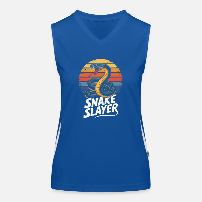Snake hunter – Retro Schlange Design Women's Functional Contrast Tank Top