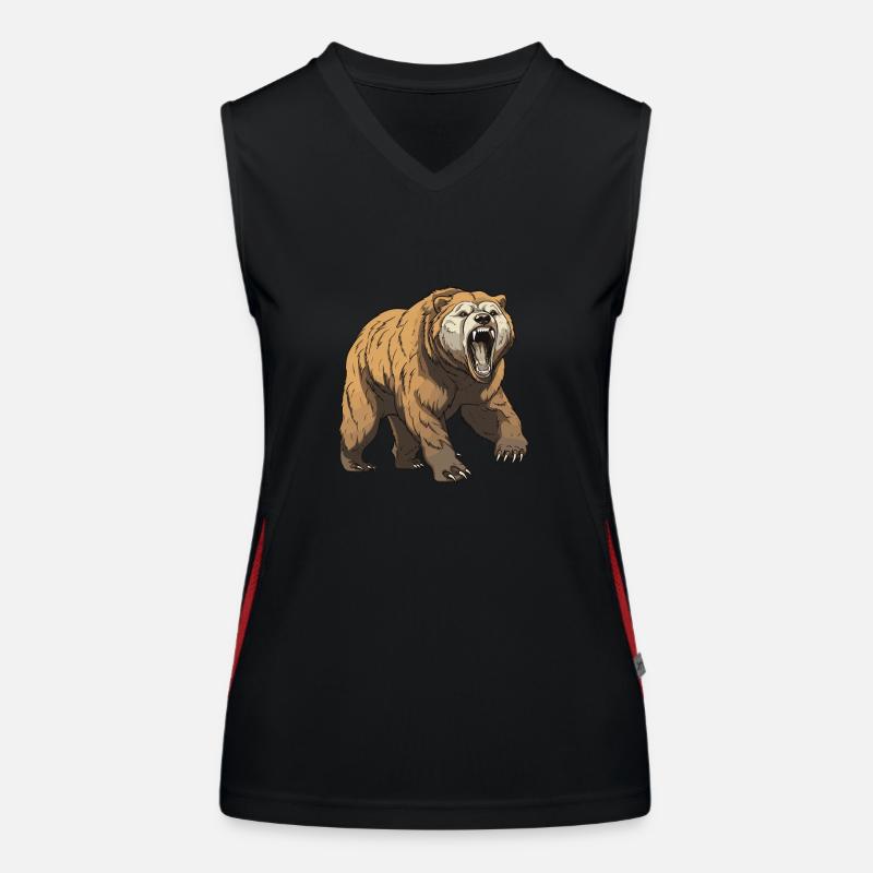 Bär Tier Funktionelles Kontrast-Tank Top für Frauen