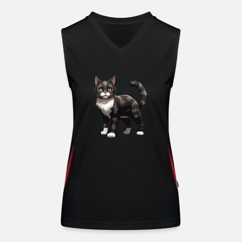 Animal chat Débardeur respirant contrasté Femme