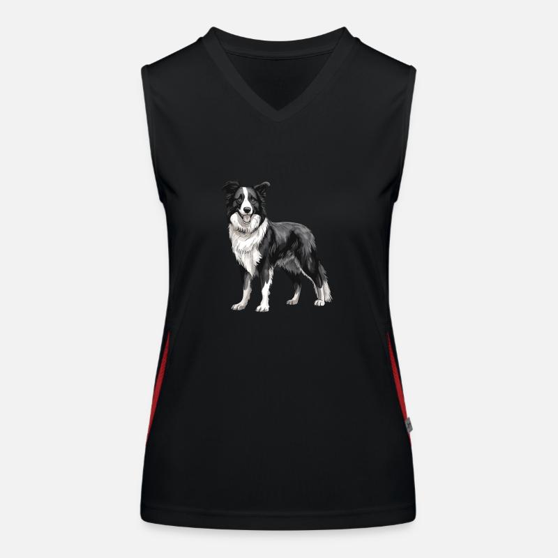 Border Collie Chien Débardeur respirant contrasté Femme