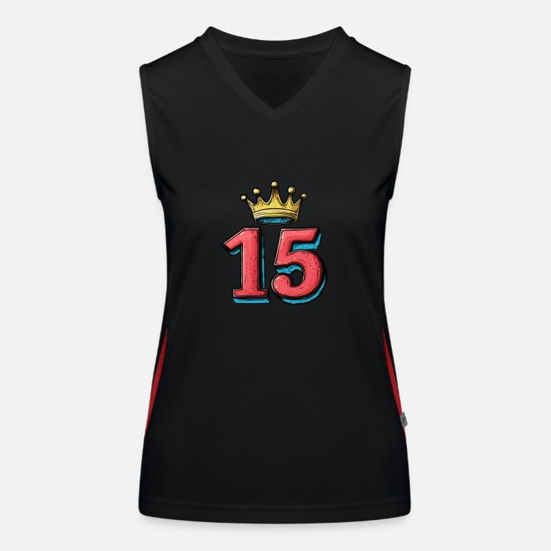 15 Zahl Krone Funktionelles Kontrast-Tank Top für Frauen
