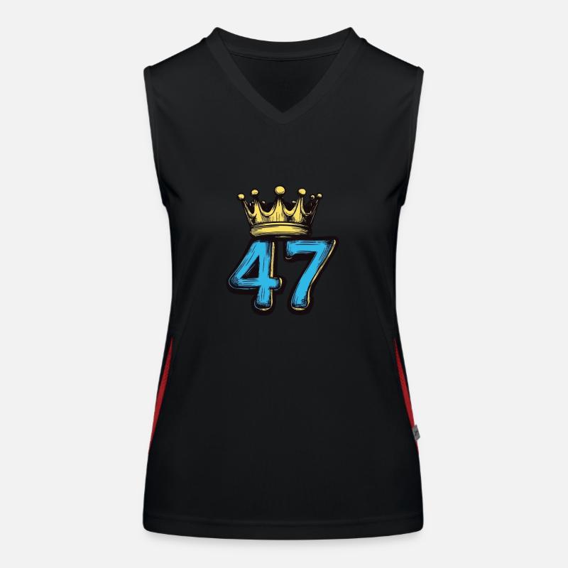 47 Zahl Krone Funktionelles Kontrast-Tank Top für Frauen
