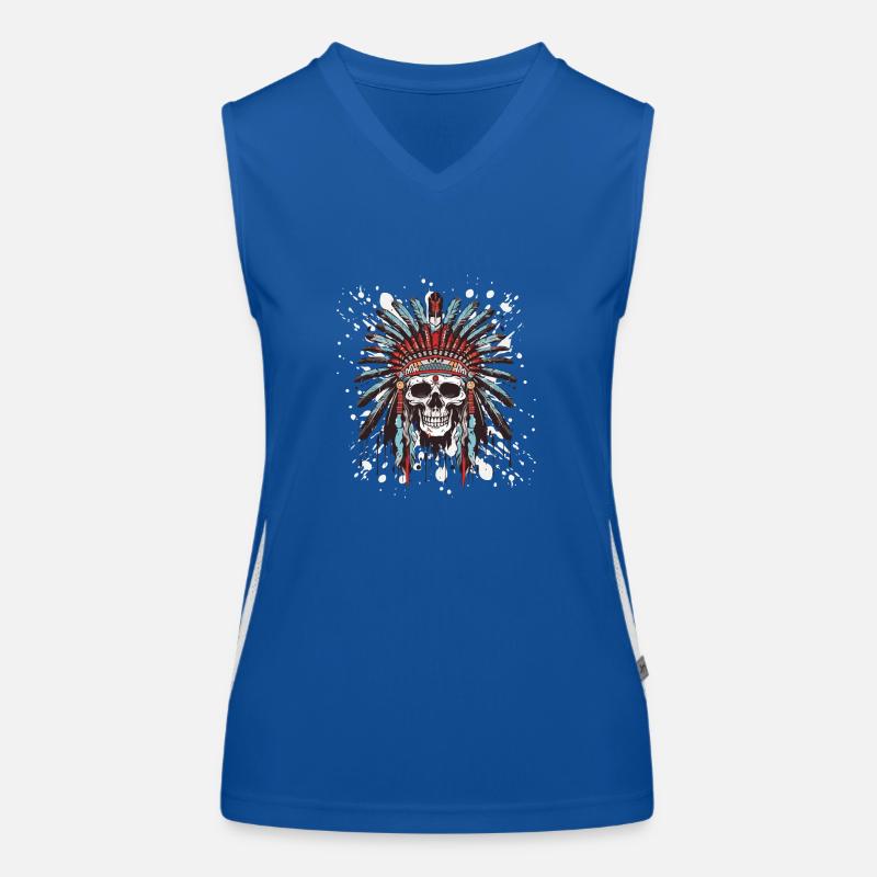 Apache Totenkopf Indianer Funktionelles Kontrast-Tank Top für Frauen