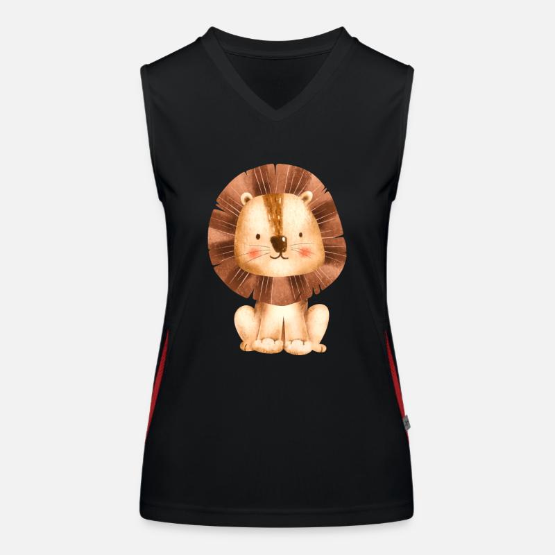 süßer kleiner Löwe Funktionelles Kontrast-Tank Top für Frauen