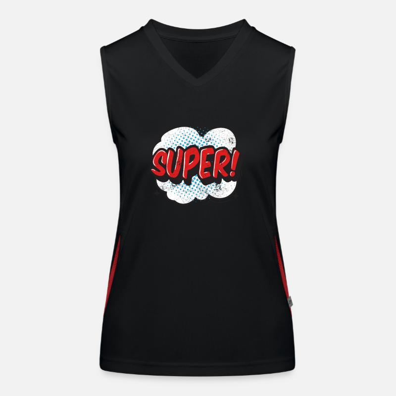SUPER COMICSTYLE GRAFFITI COMIC 80s MOTIV GESCHENK Funktionelles Kontrast-Tank Top für Frauen