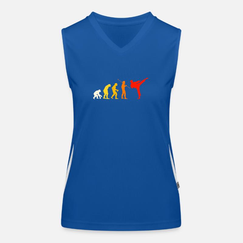 Karate Evolution T-Shirt Geschenk Judo Funktionelles Kontrast-Tank Top für Frauen
