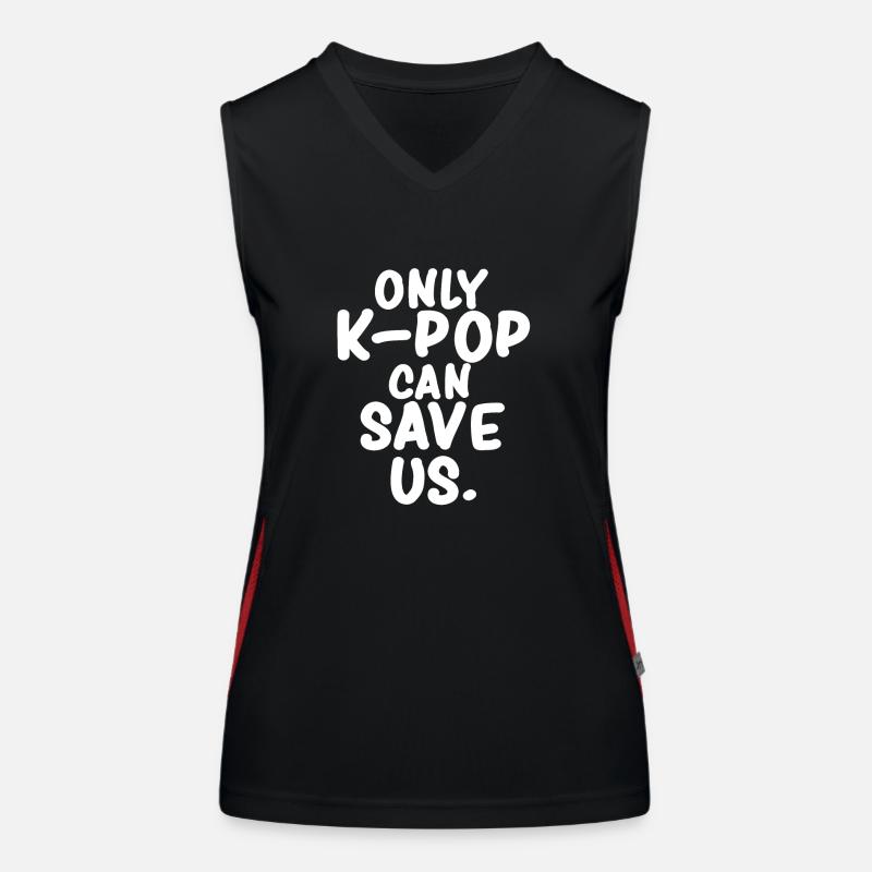 K-pop - Women's Functional Contrast Tank Top - black/red