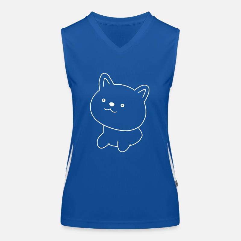 Cute cat in white Women's Functional Contrast Tank Top