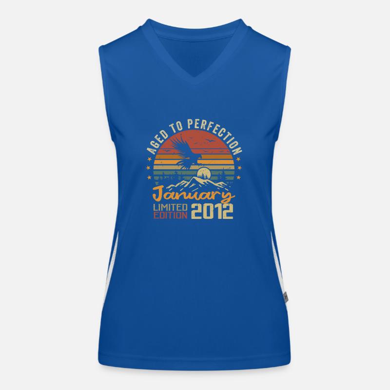 Januar 2012 Retro Vintage Geburtstagsgeschenk Funktionelles Kontrast-Tank Top für Frauen