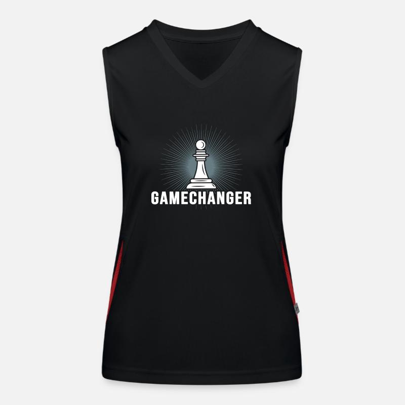 Schach Schachmatt Schachtatktik mit Bauer Funktionelles Kontrast-Tank Top für Frauen