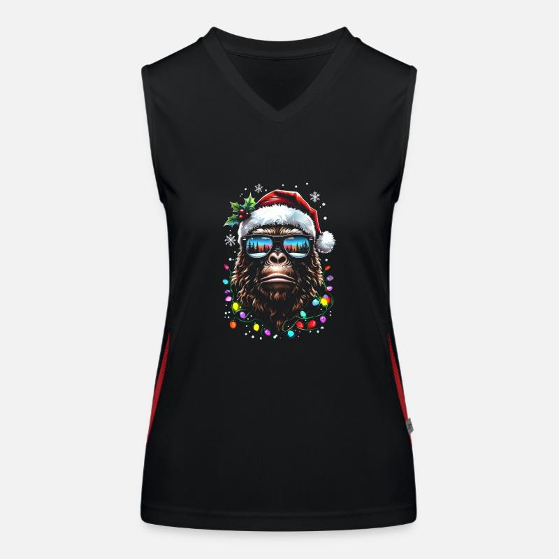 Sasquatch Santa Funktionelles Kontrast-Tank Top für Frauen