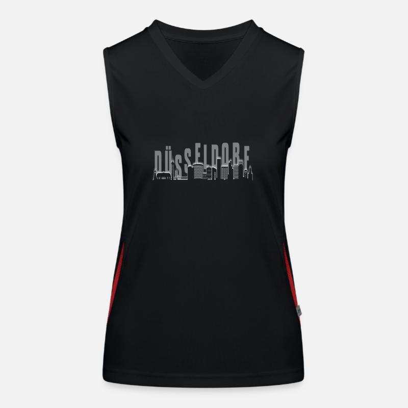 Düsseldorf Skyline Funktionelles Kontrast-Tank Top für Frauen