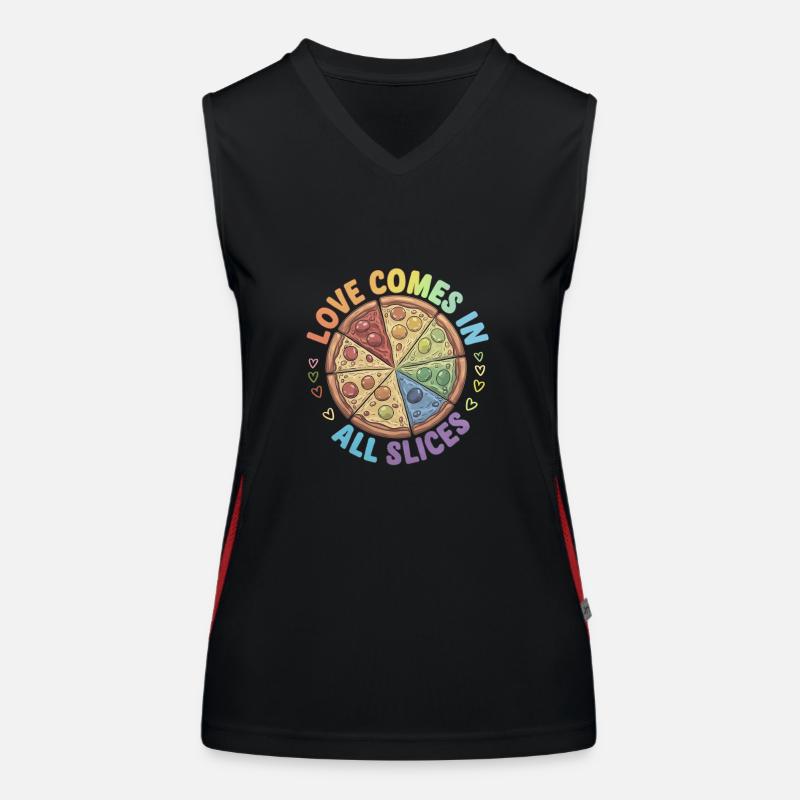 Pride Pizza LGBTQ Funktionelles Kontrast-Tank Top für Frauen