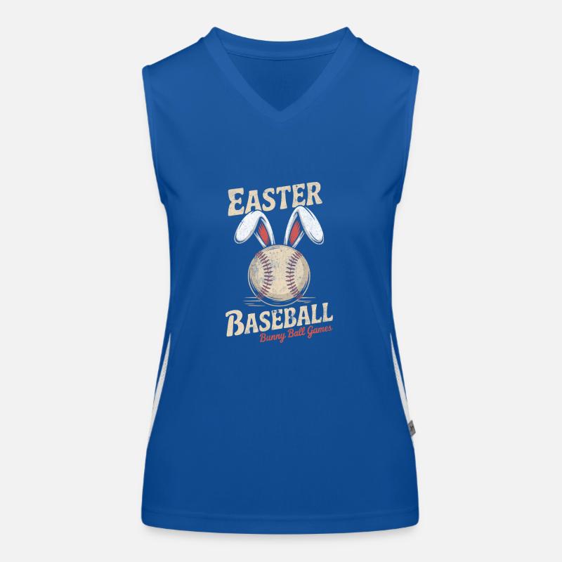 Baseball avec oreilles de lapin Conception de Pâques Débardeur respirant contrasté Femme